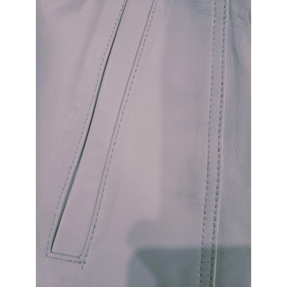 NWOT Zayn Men's 100% Leather Trucker Jacket White 4XL - Picture 10 of 13